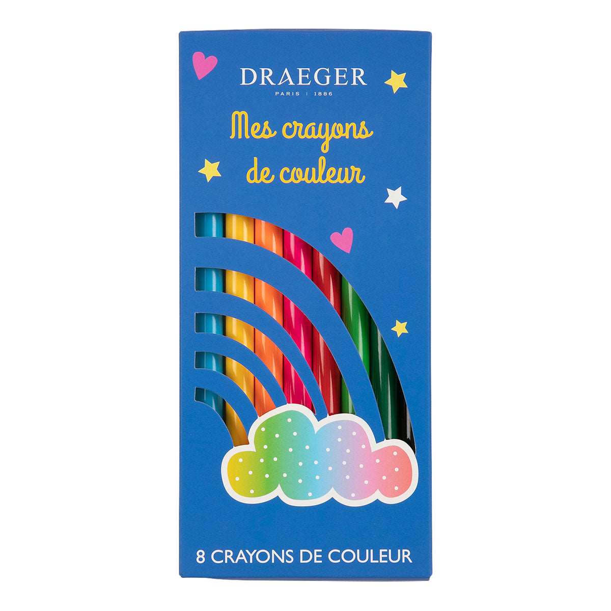 8 crayons de couleur arc-en-ciel