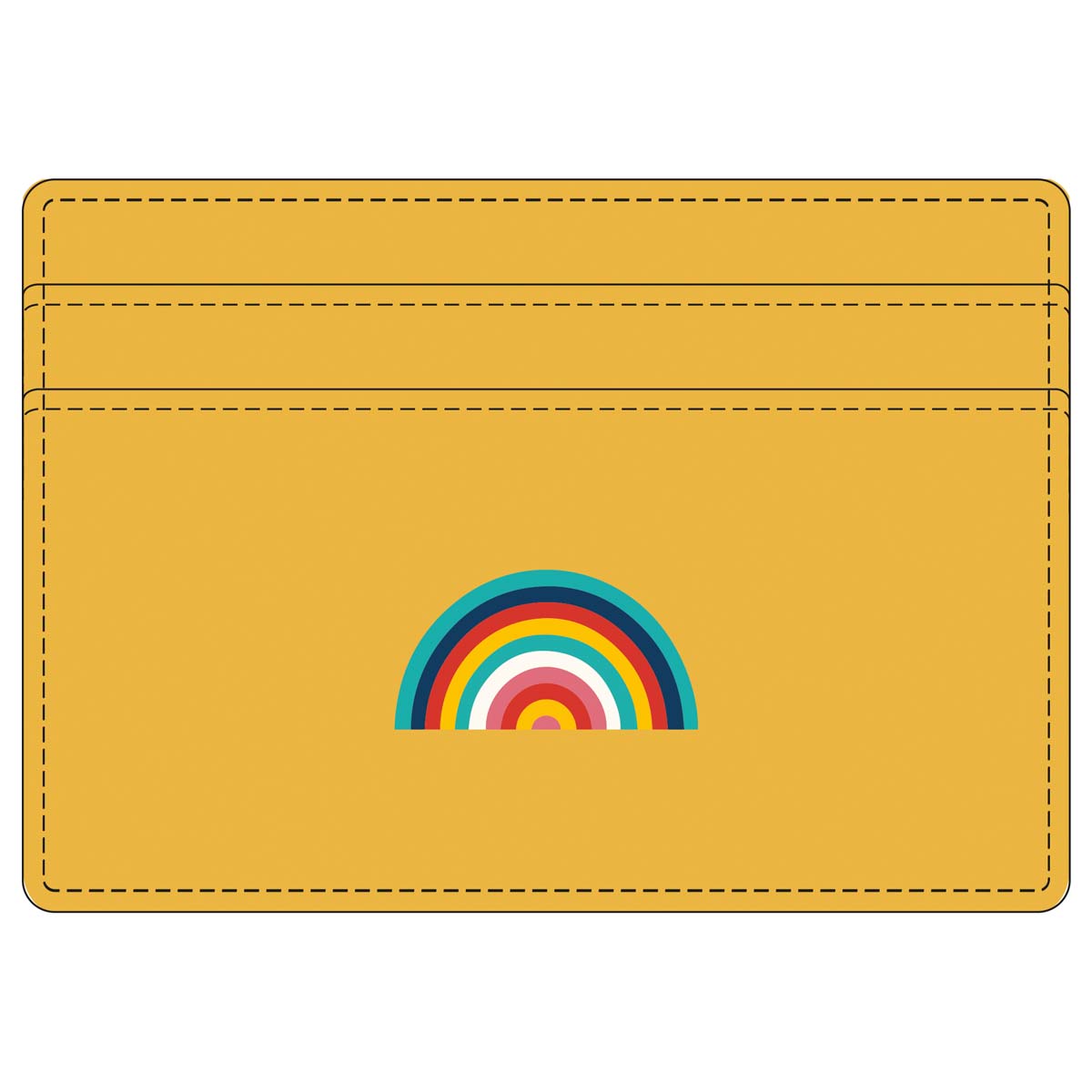 Rainbow card holder - mustard yellow