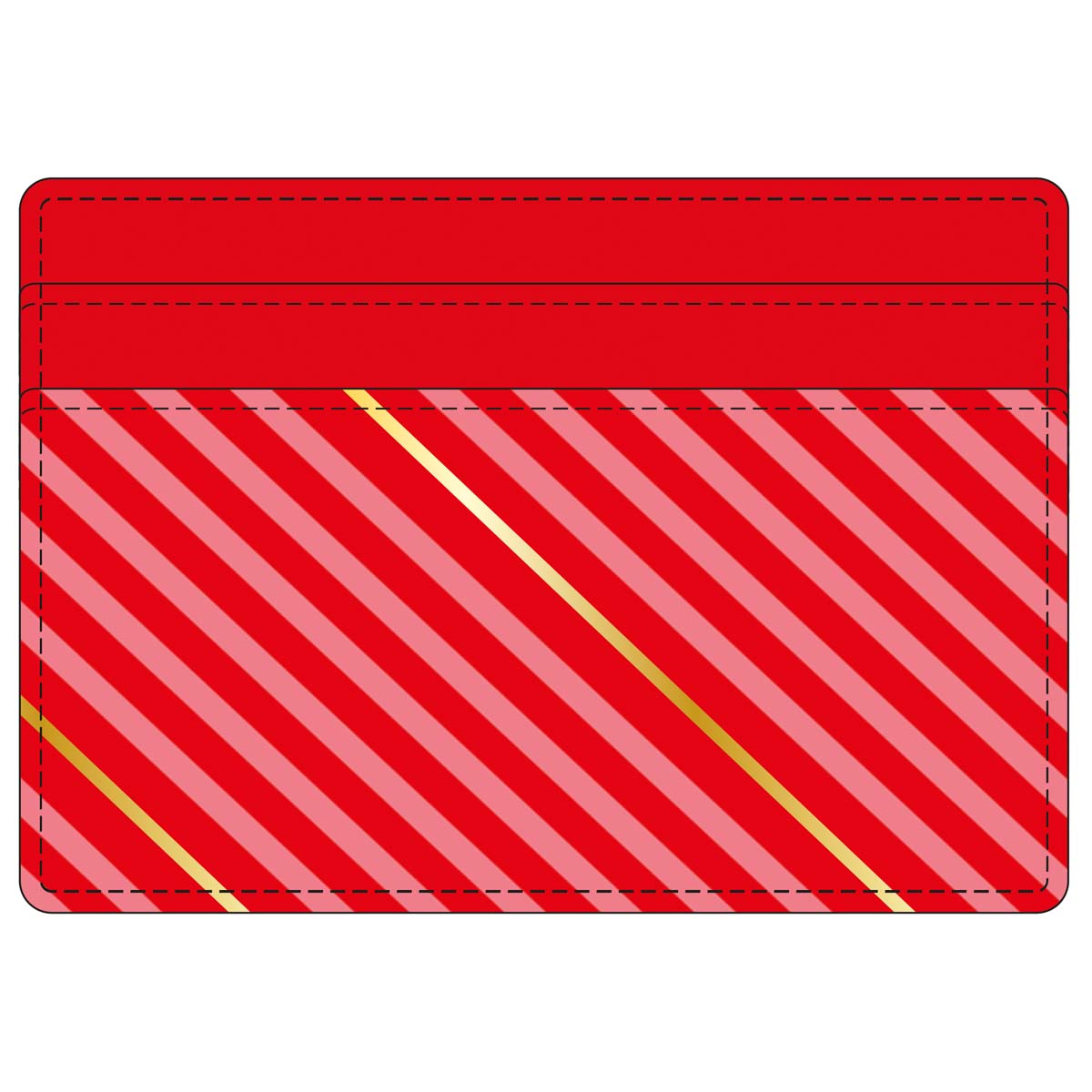 Card holder - red and pink stripes