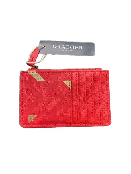 porte cartes rouge zippé Draeger