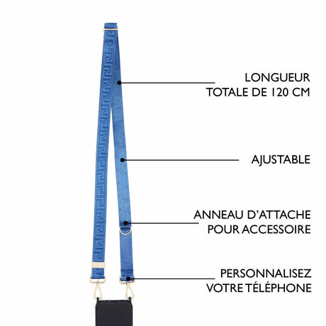 Sangle pour Pochette de Téléphone Bleu en nylon Draeger