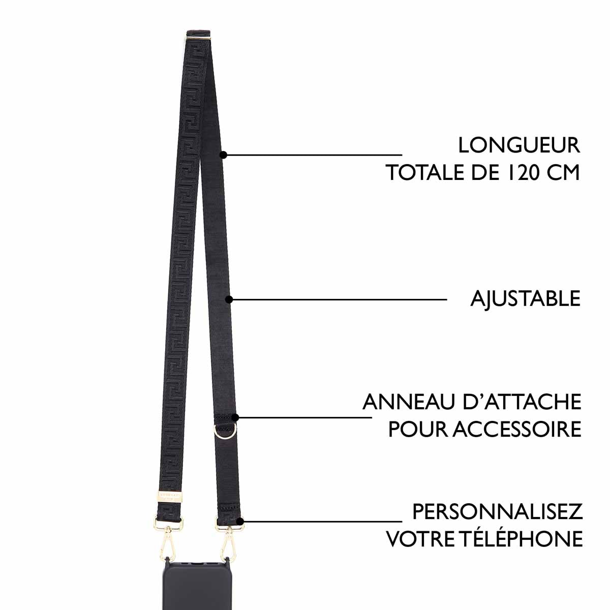 Sangle pour Pochette de Téléphone Noir Dreager 