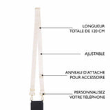 Sangle pour Pochette Téléphone Beige Dreager en nylon 