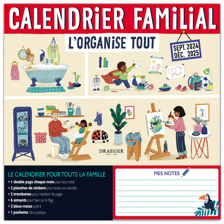 Calendrier familial 2024-2025 - 28,5x28 cm - L'organise tout