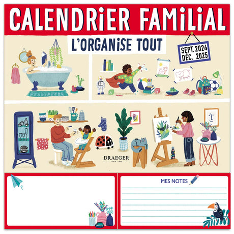 Calendrier familial 2024-2025 - 28,5x28 cm - L'organise tout