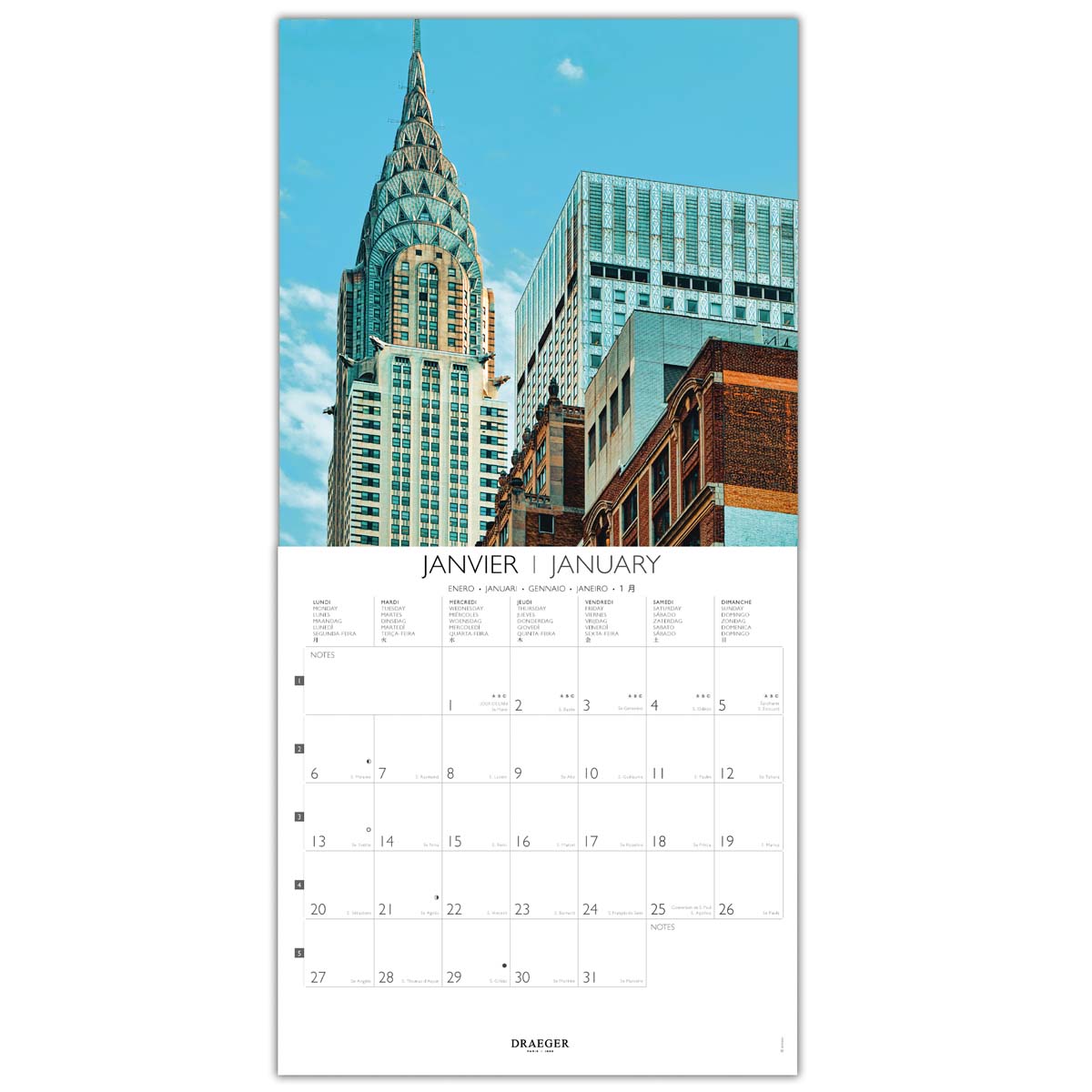 Grand Calendrier Mural 29x29 cm 2025