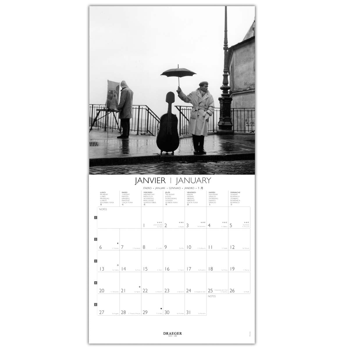 Grand Calendrier Mural 29x29 cm 2025