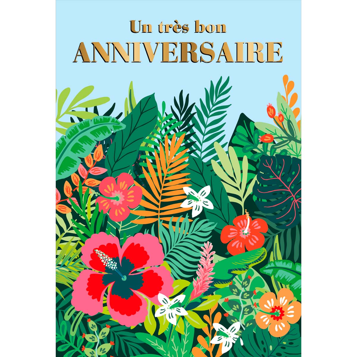 Carte Musicale  Un Très Bon Anniversaire  à fleurs