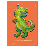 Carte SIGNATURE Anniversaire Dinosaure - 11,5 x 17cm