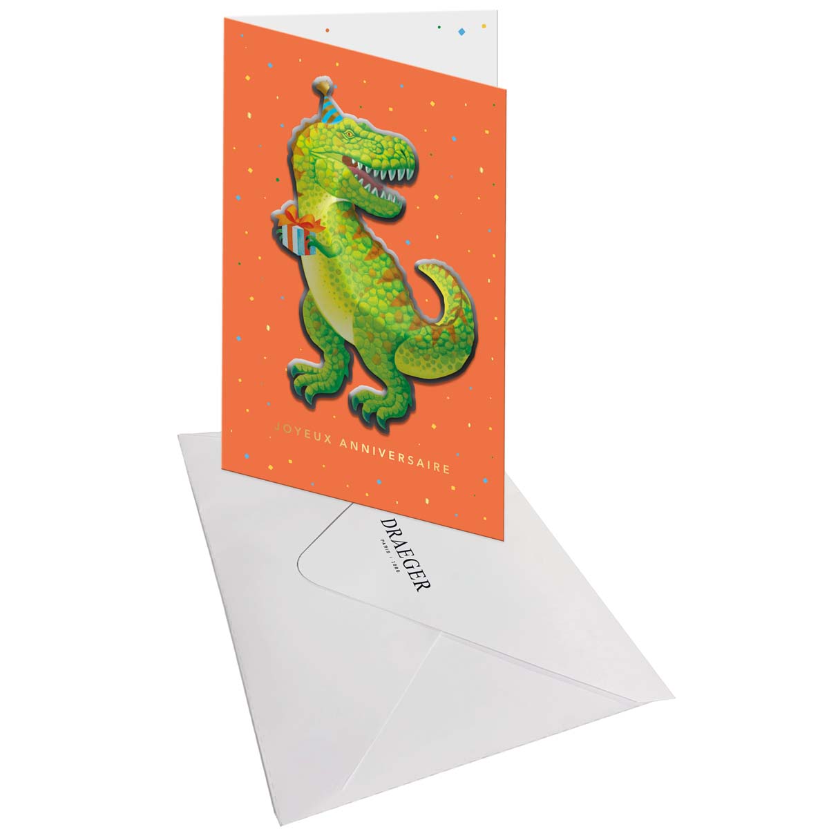 Carte SIGNATURE Anniversaire Dinosaure - 11,5 x 17cm