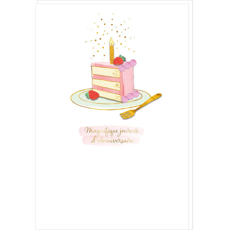 Carte SIGNATURE Part Gâteau Anniversaire - 11,5 x 17cm