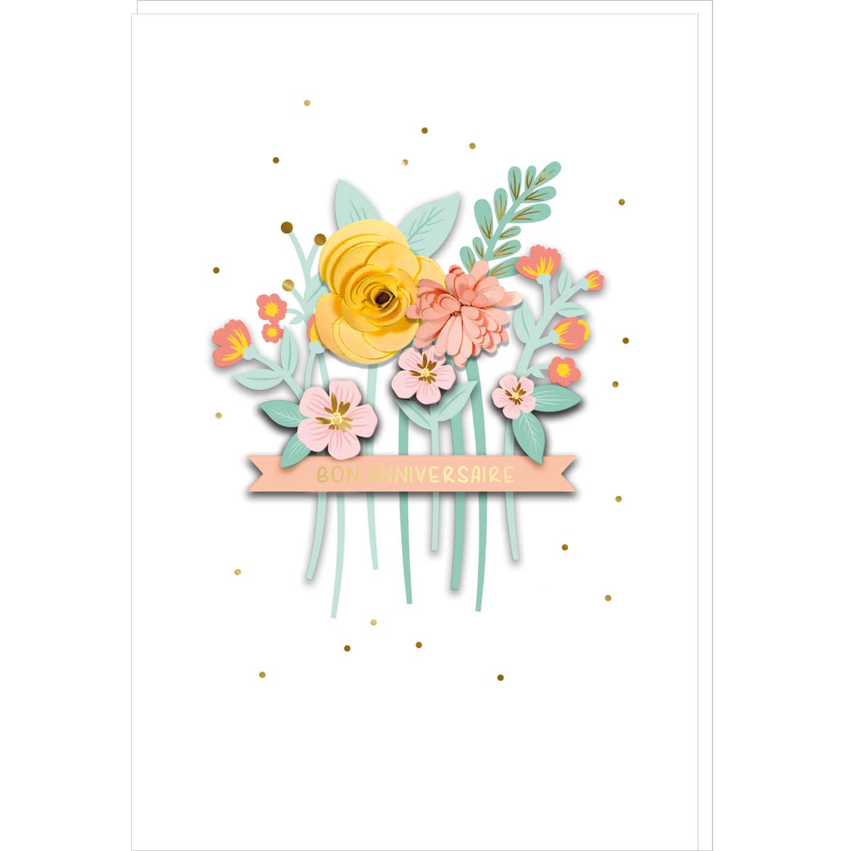 Carte SIGNATURE Fleurs Anniversaire - 11,5 x 17cm