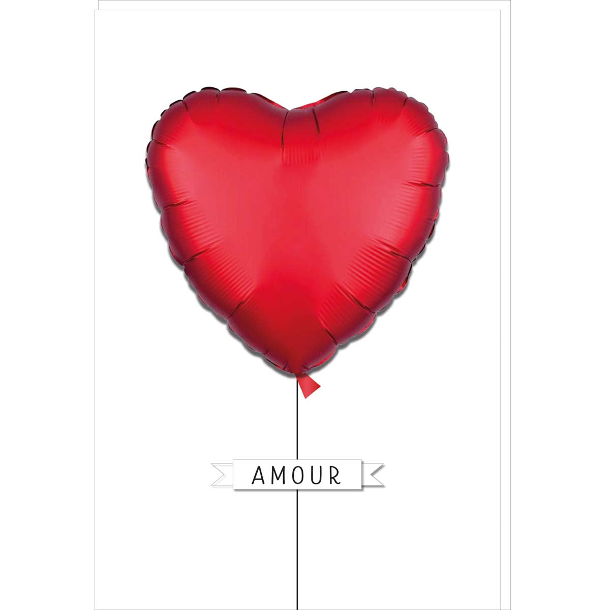 Carte SIGNATURE Amour Ballon Rouge en relief - 11,5 x 17cm