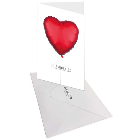 Carte SIGNATURE Amour Ballon Rouge en relief - 11,5 x 17cm