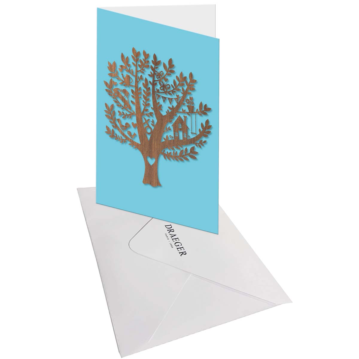 Carte SIGNATURE Arbre en bois - 11,5 x 17cm