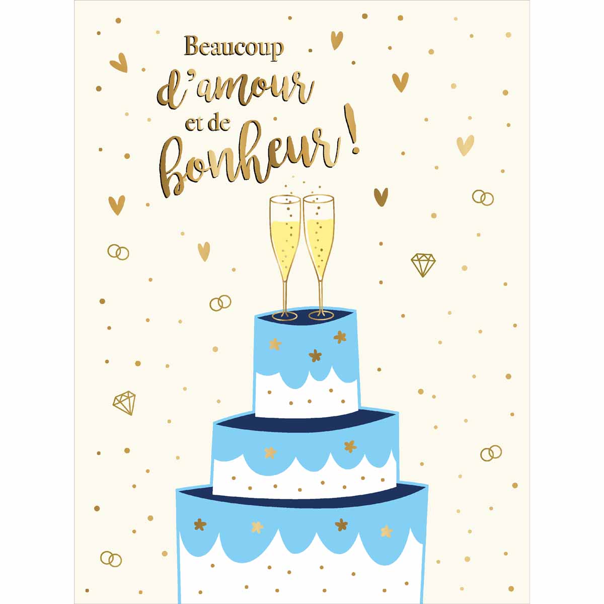 Carte Maxi pour un mariage Beaucoup d'amour et de bonheur !