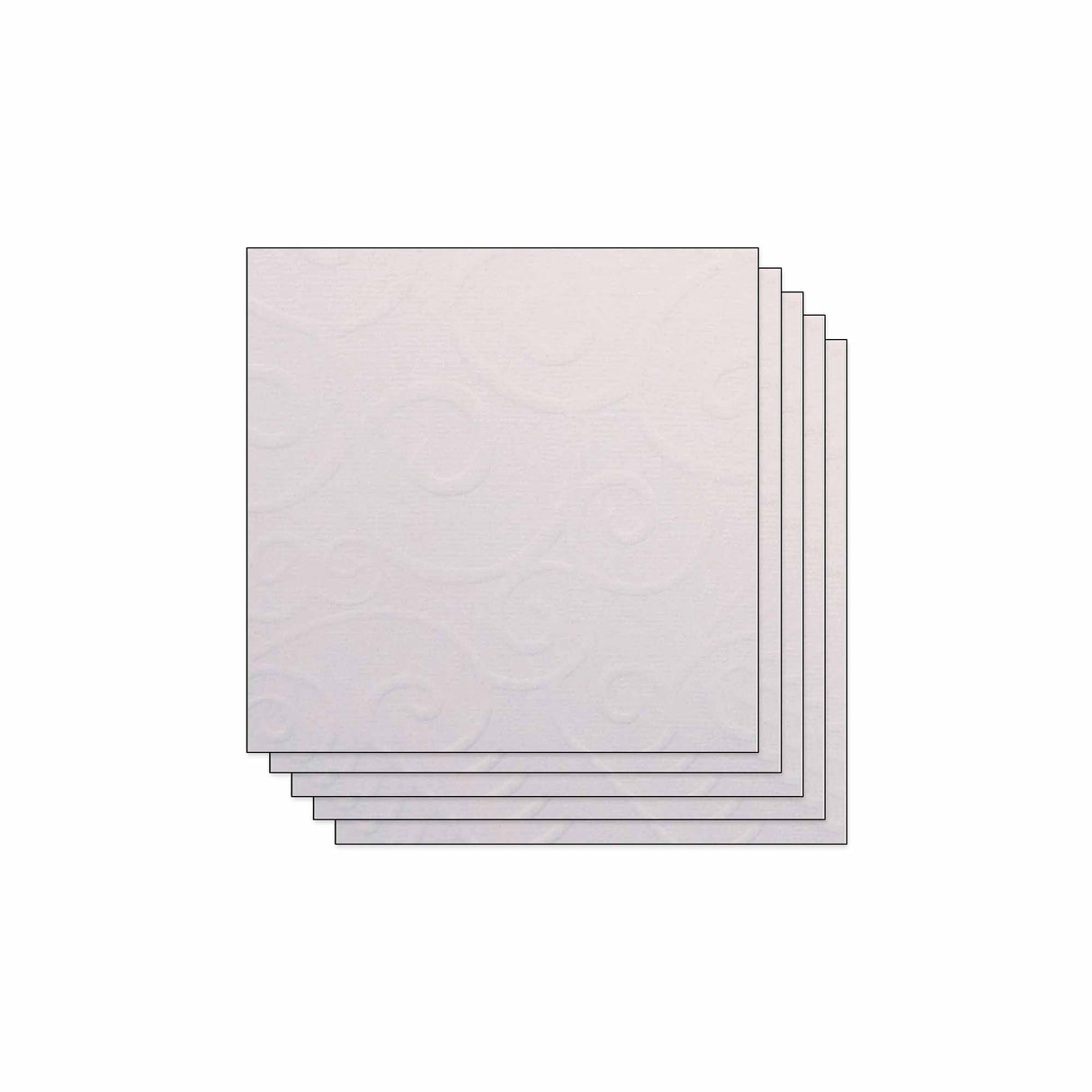 Lot de 5 Feuilles de Papier Scrapbooking Moucheté - Blanc arabesque