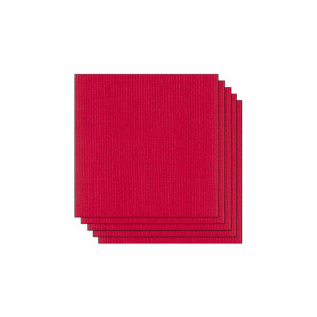 Lot de 5 Feuilles de Papier Scrapbooking Moucheté - Rouge