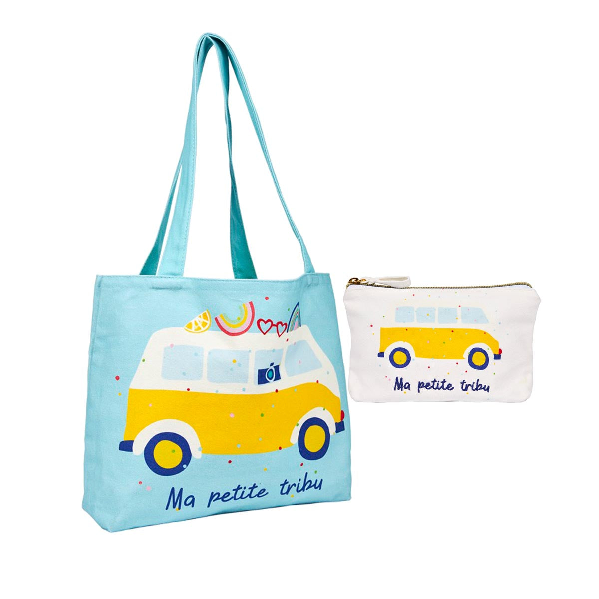 Kit Tote Bag & Pochette Family Pop " Ma petite tribu"