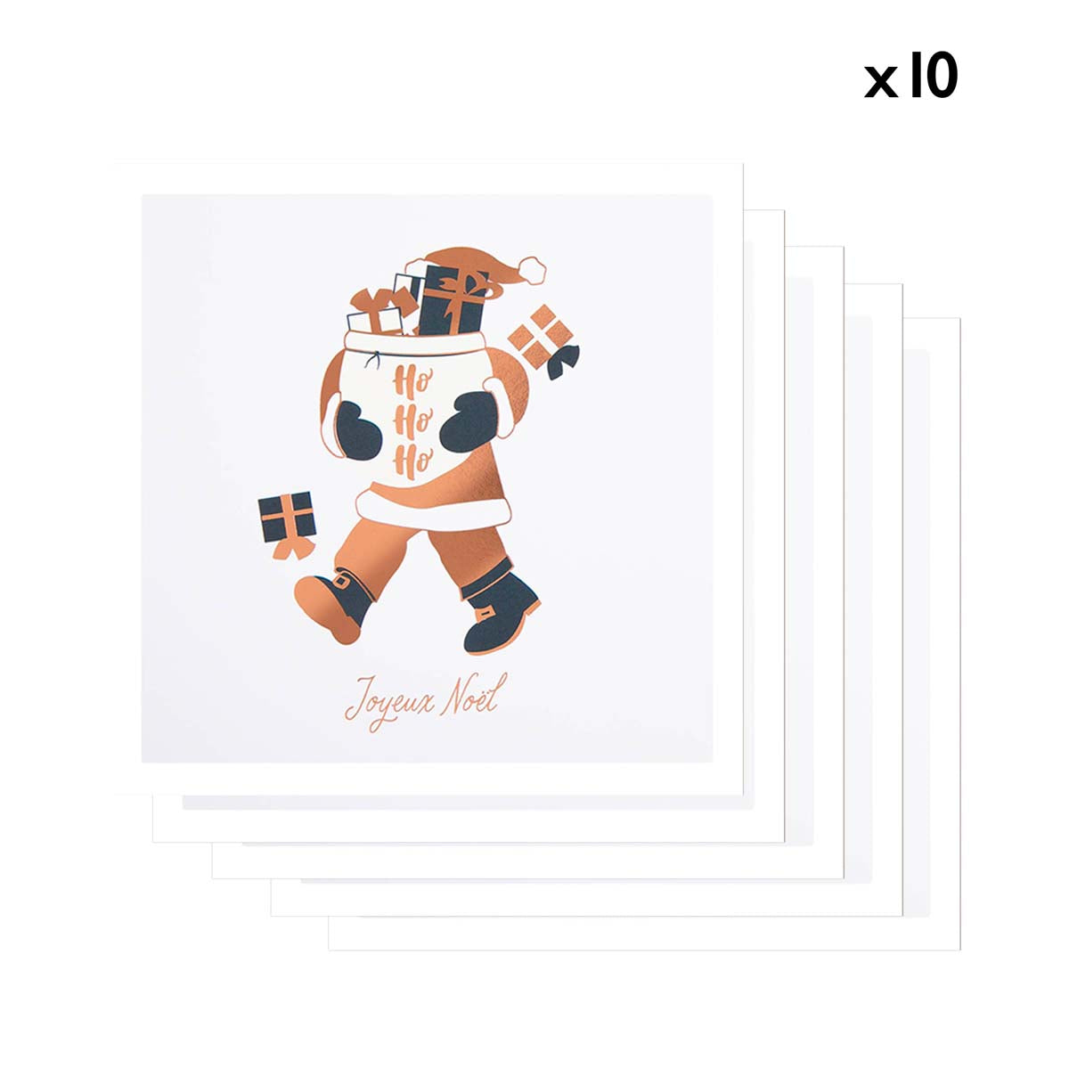 Lot de 10 Cartes de vœux Etincelle Père Noël