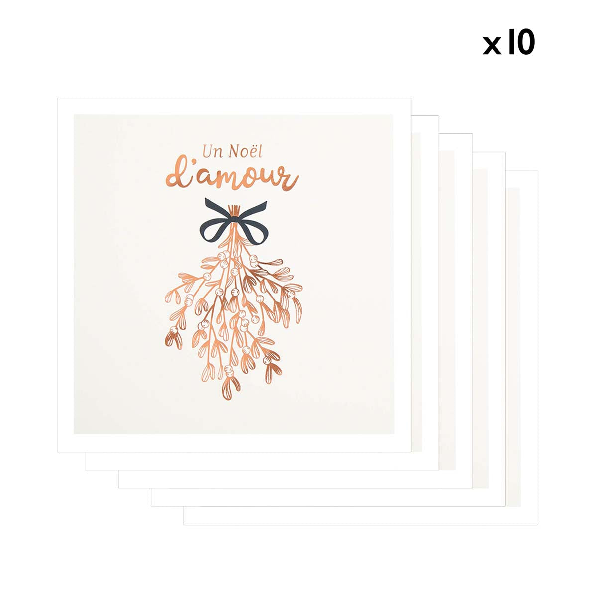 Lot de 10 Cartes de vœux Etincelle Gui