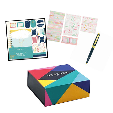 Kit d'Écriture Étoilé : Papeterie Constellations, Stylo Personnalisé et Kit Décoration Wellness