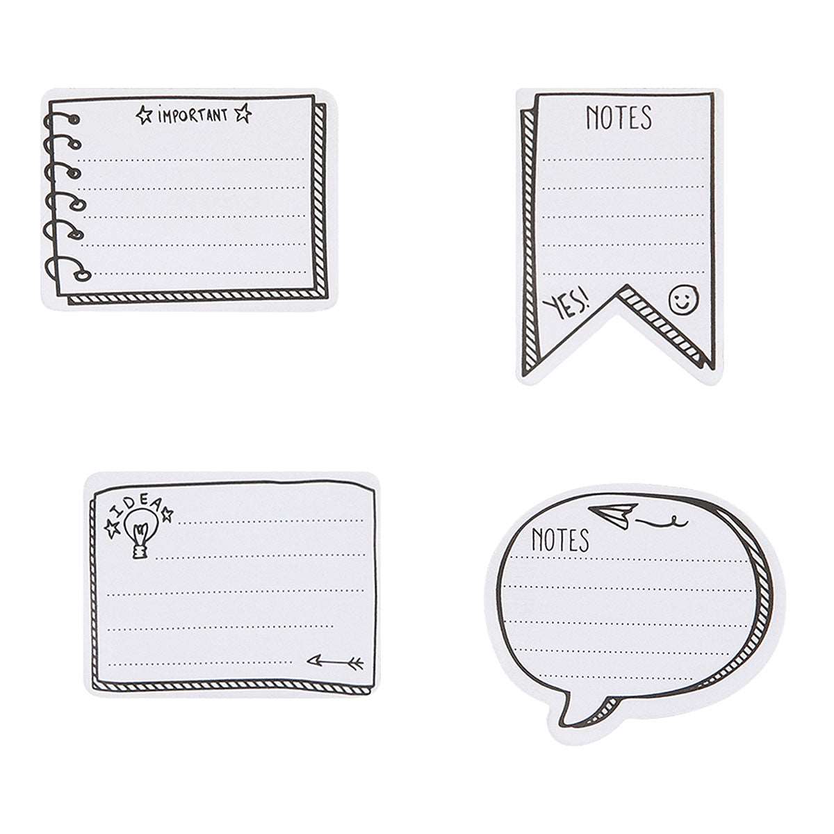 80 sticky notes noir et blanc