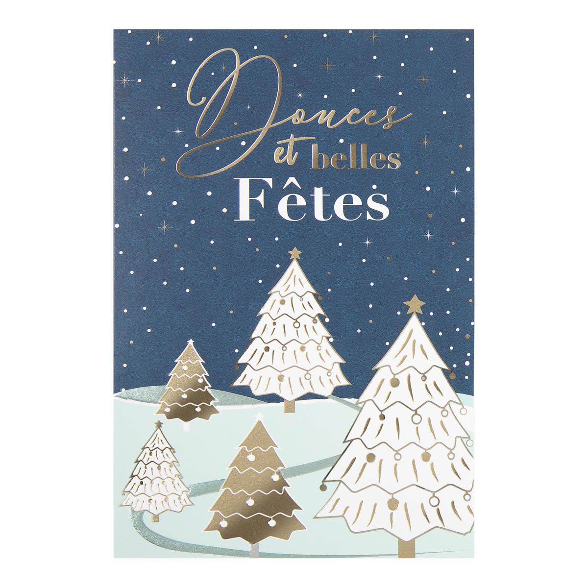 Carte de voeux avec enveloppe - lot de 24 cartes Douces et belles fêtes