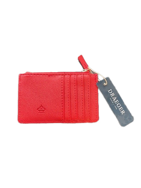 porte cartes rouge zippé Draeger