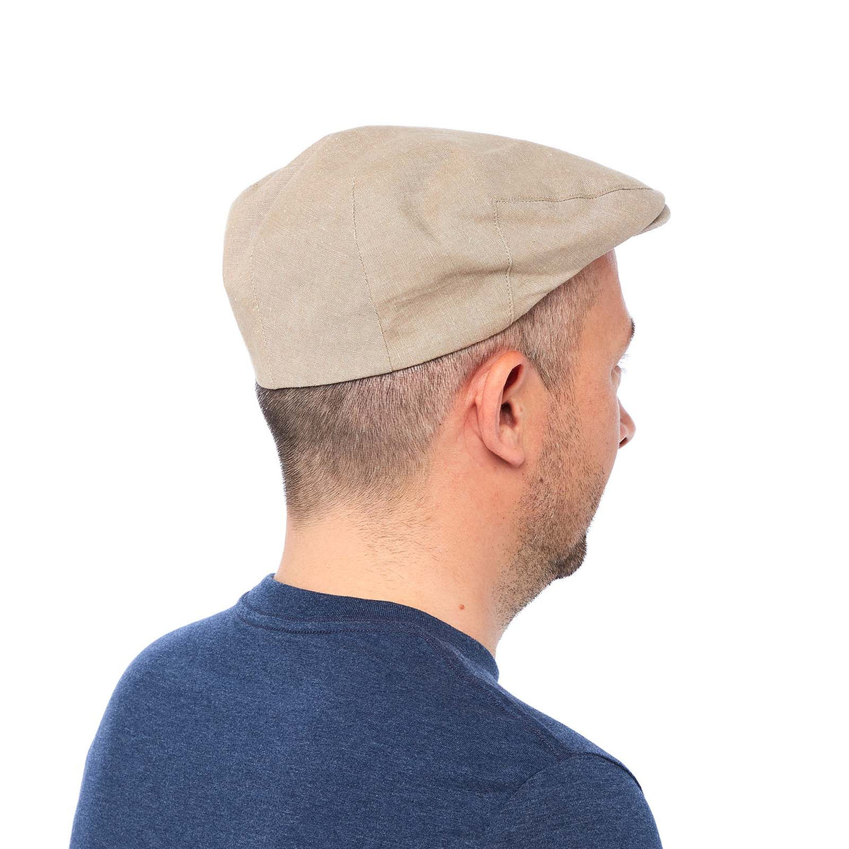 Casquette plate en lin - beige