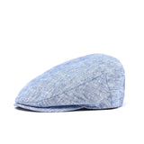 Casquette plate en lin - bleu marine