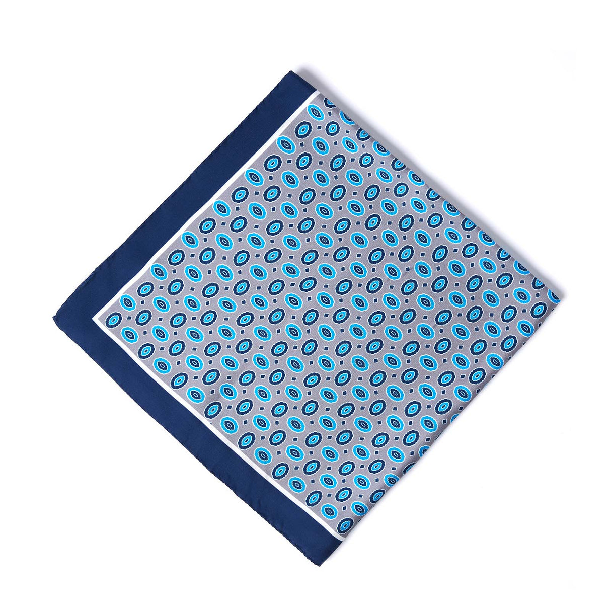 Bandana en coton motif ovales - gris