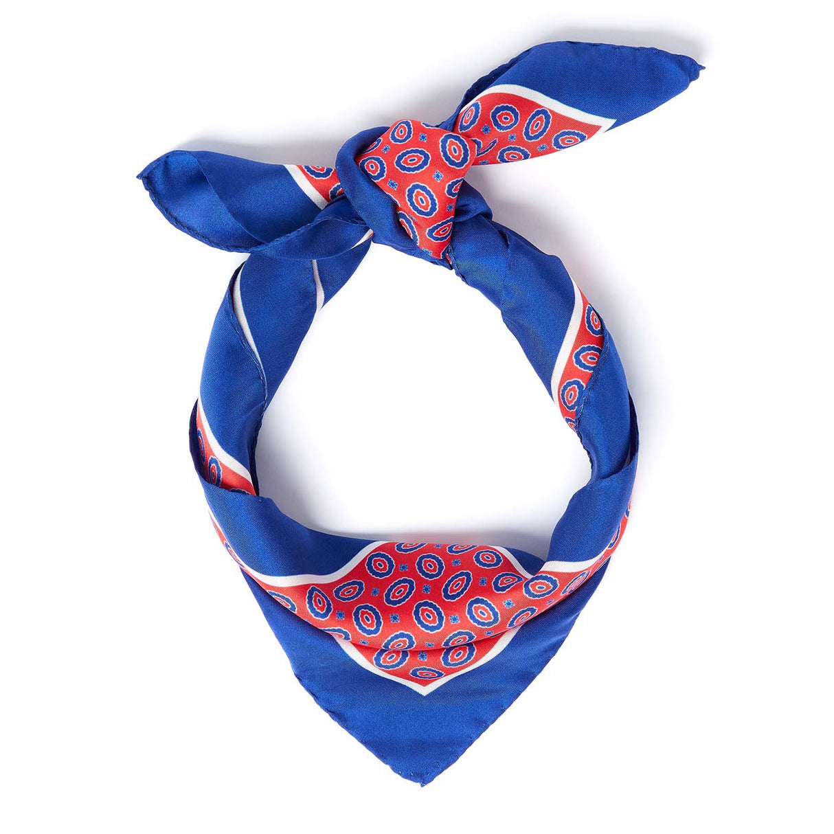 Bandana en soie motif ovales - rouge