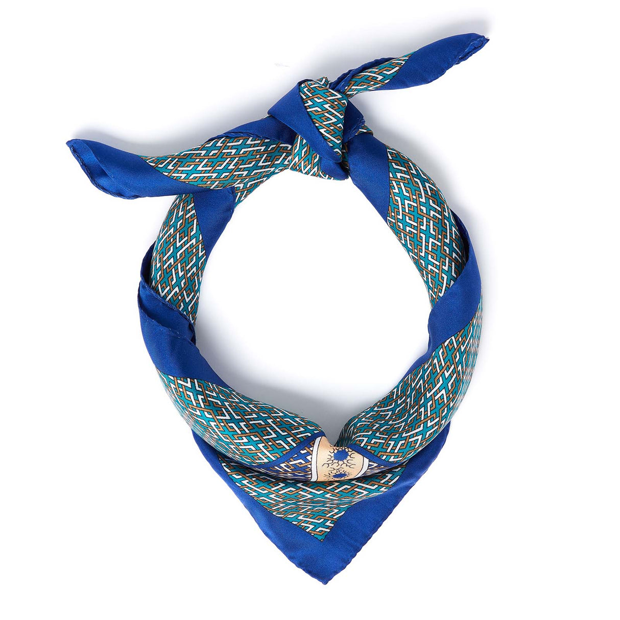 Bandana en soie motif paisley - bleu