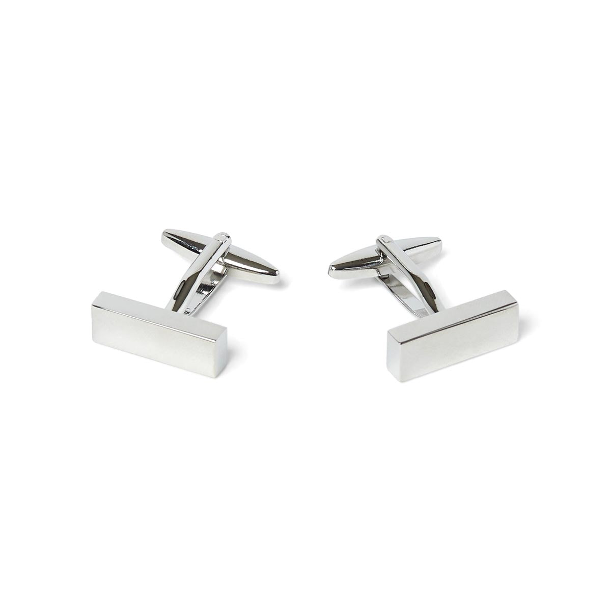 Boutons de Manchette Rectangle - Argent