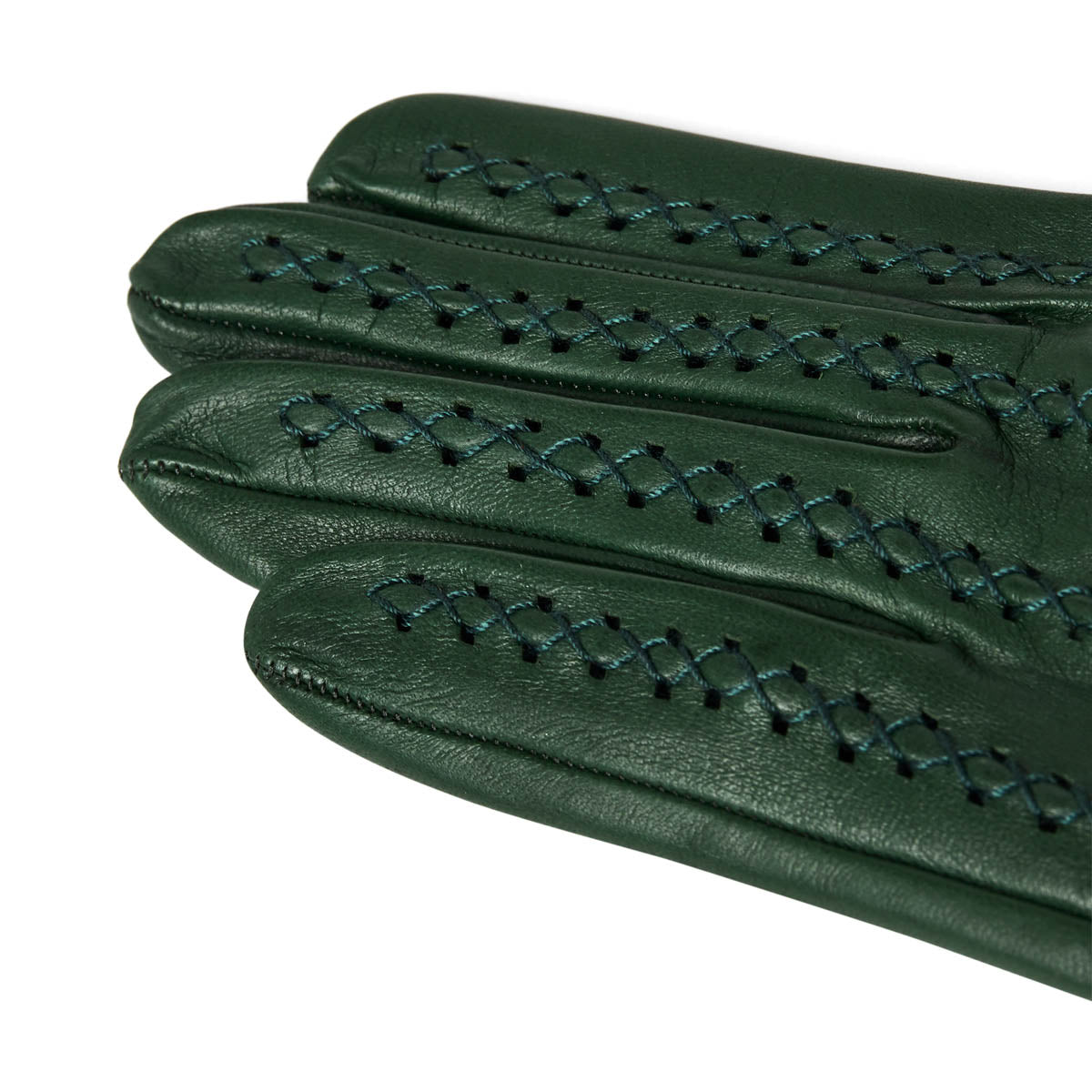 Gants femme en cuir à lacets - vert