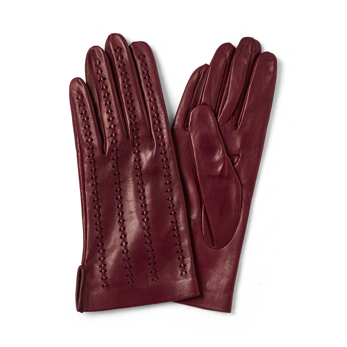 Guantes de piel para mujer con cordones - verde – Draeger Paris