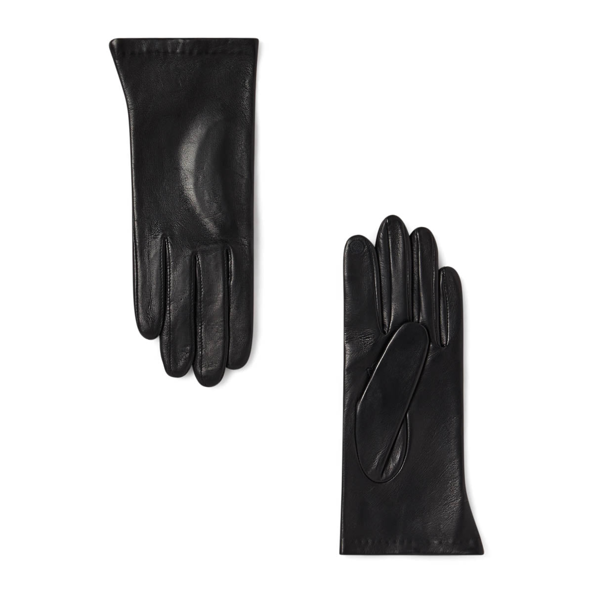 Gants femme tactiles en cuir - noir