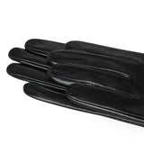 Gants femme tactiles en cuir - noir