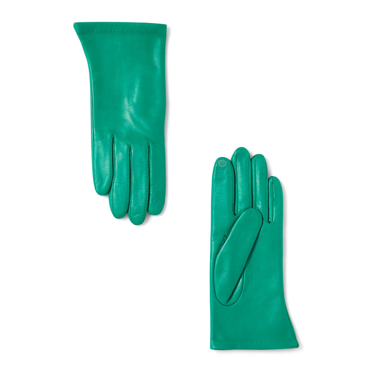 Gants femme tactiles en cuir - vert