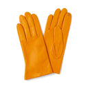 Gants femme tactiles en cuir - moutarde