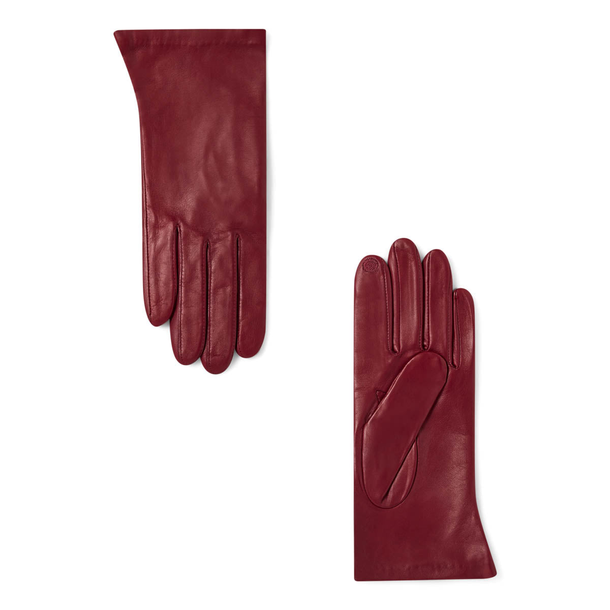 Gants femme tactiles en cuir - rouge