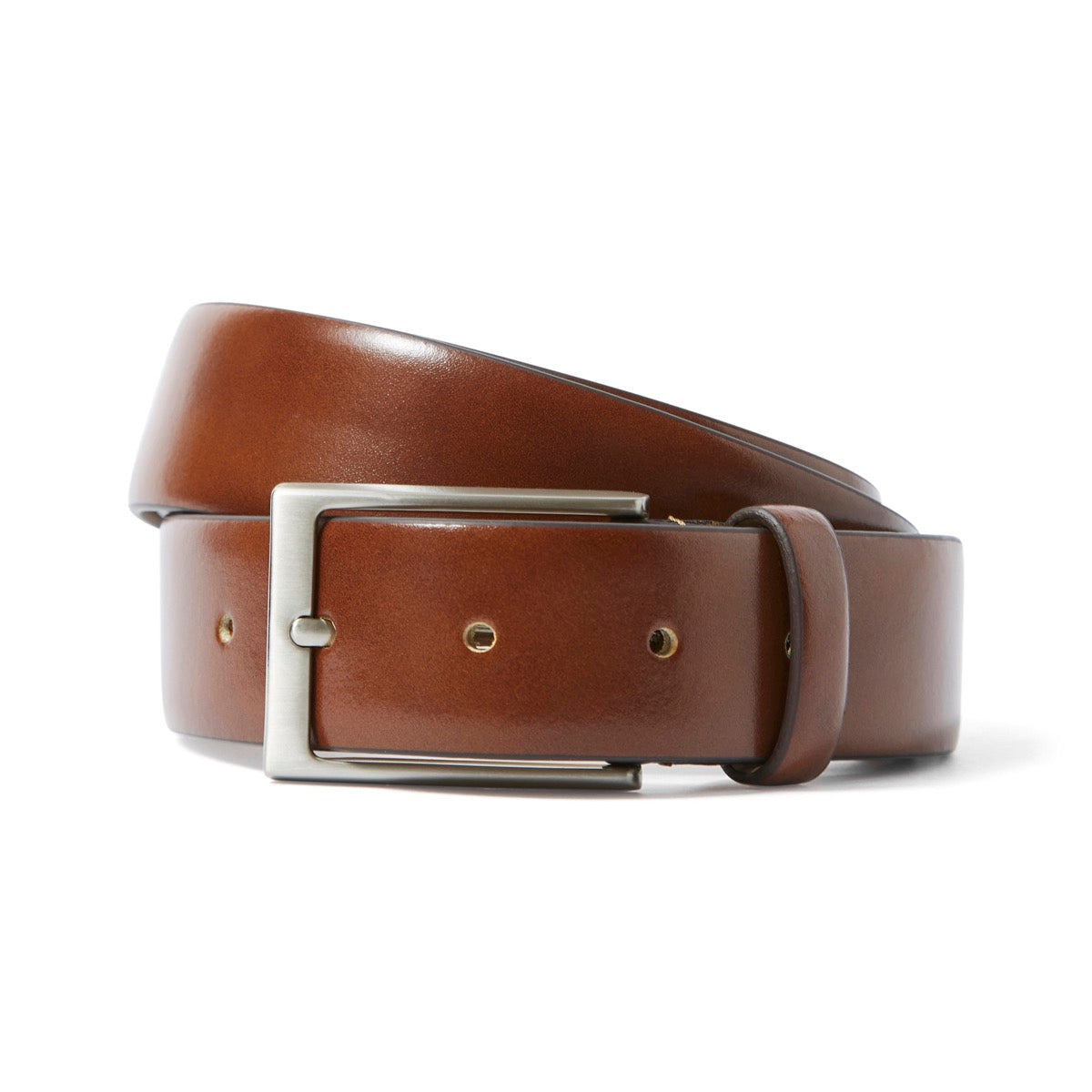 Ceinture homme en cuir glacé camel