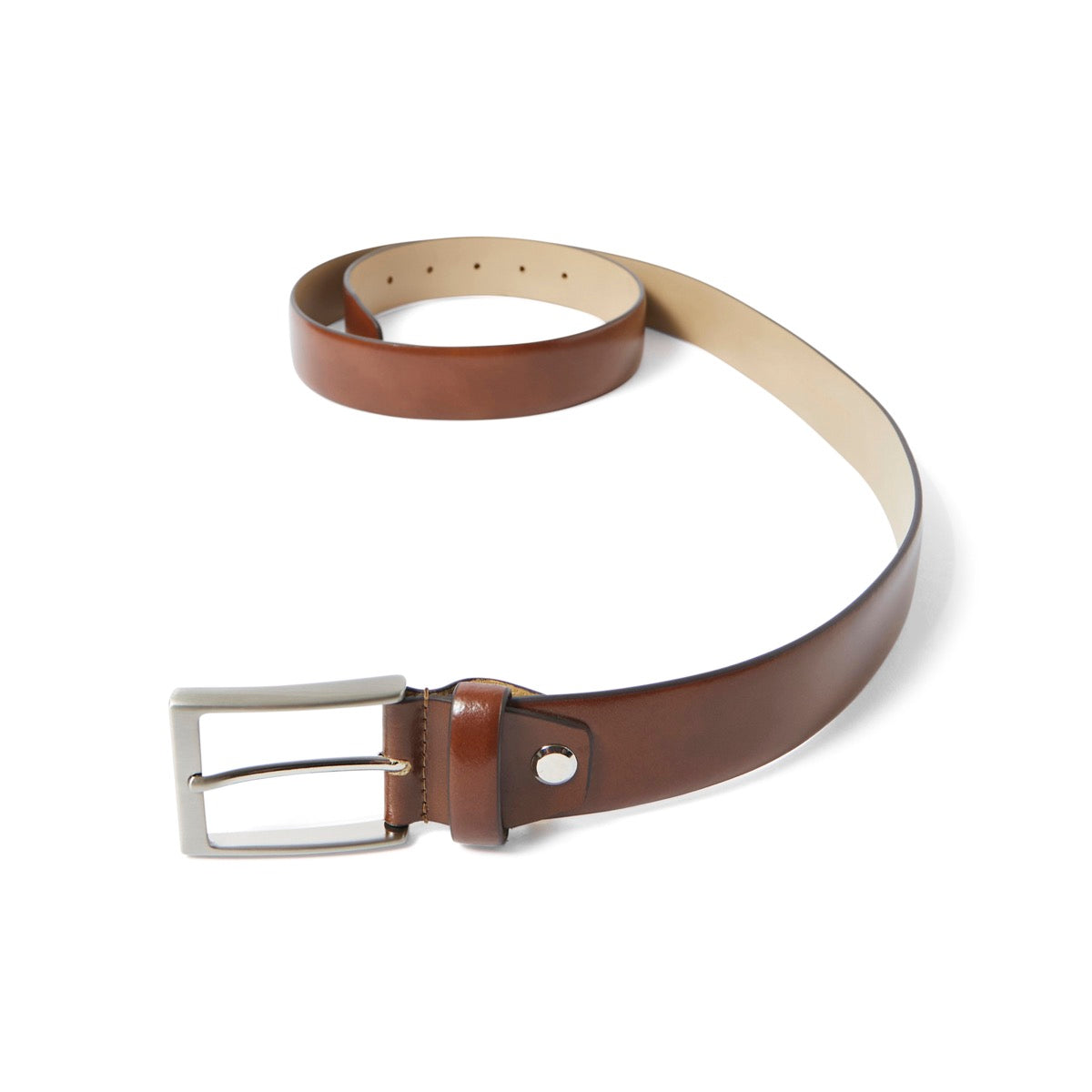 Ceinture homme en cuir glacé camel