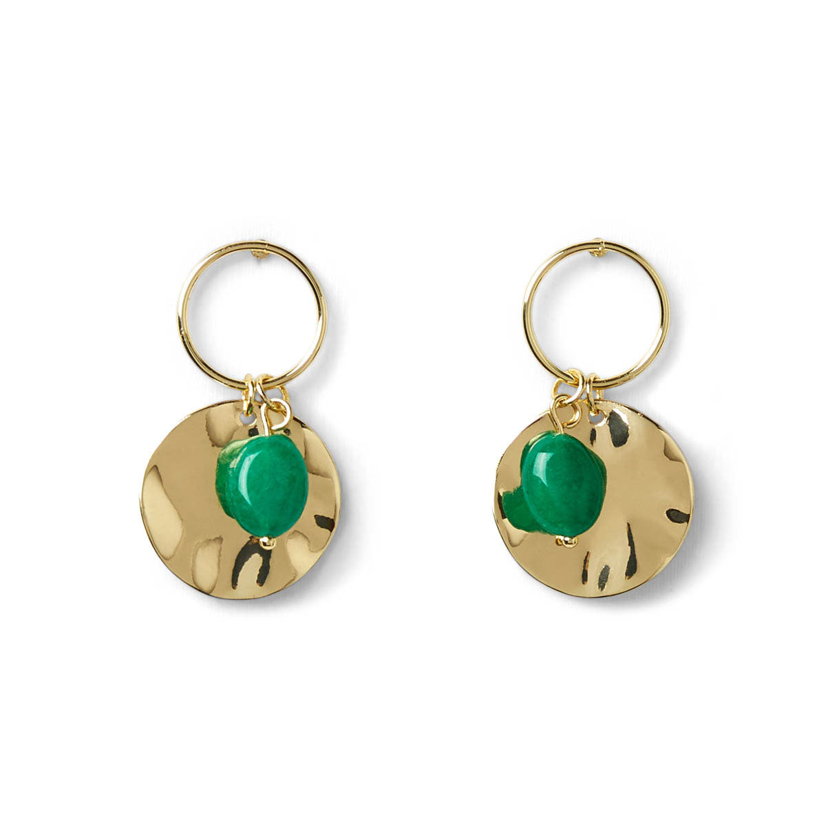 Boucles d'oreilles perle verte