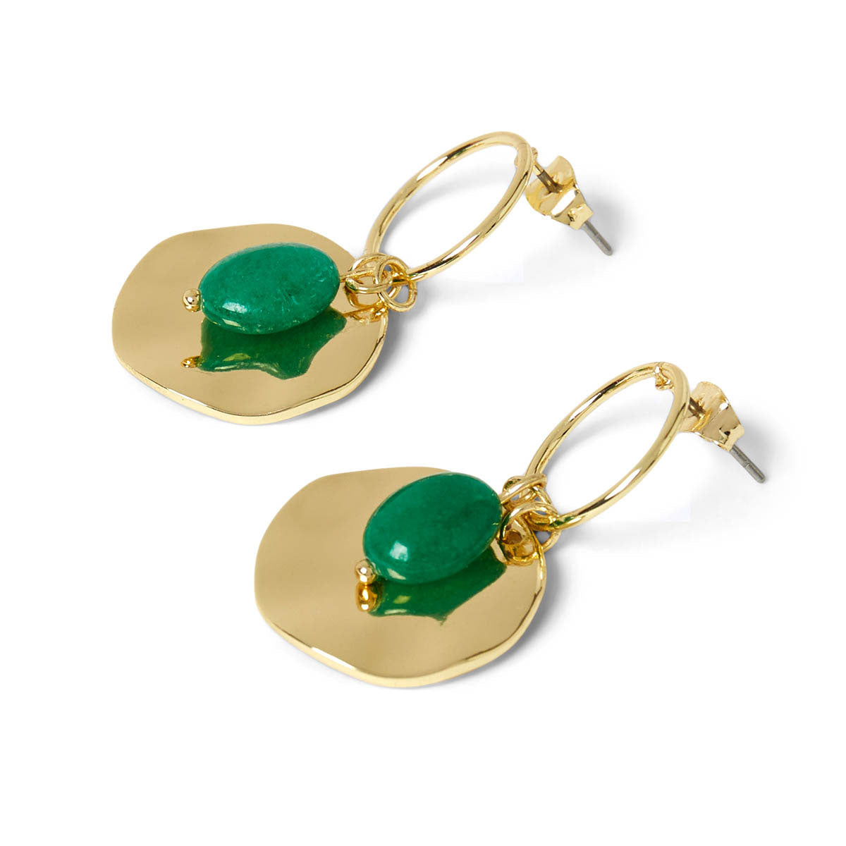 Boucles d'oreilles perle verte