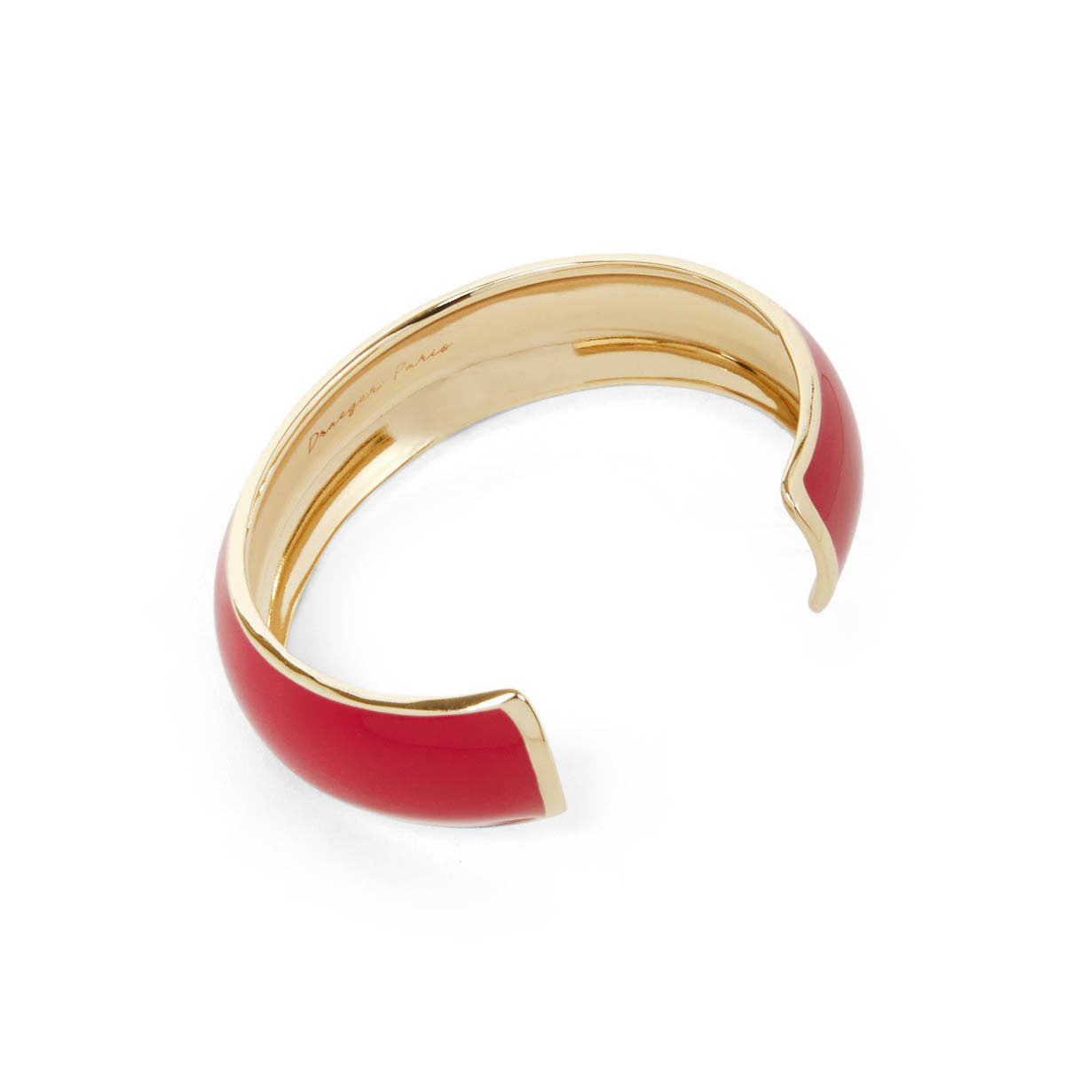 Bracelet Jonc bombé émail rouge femme