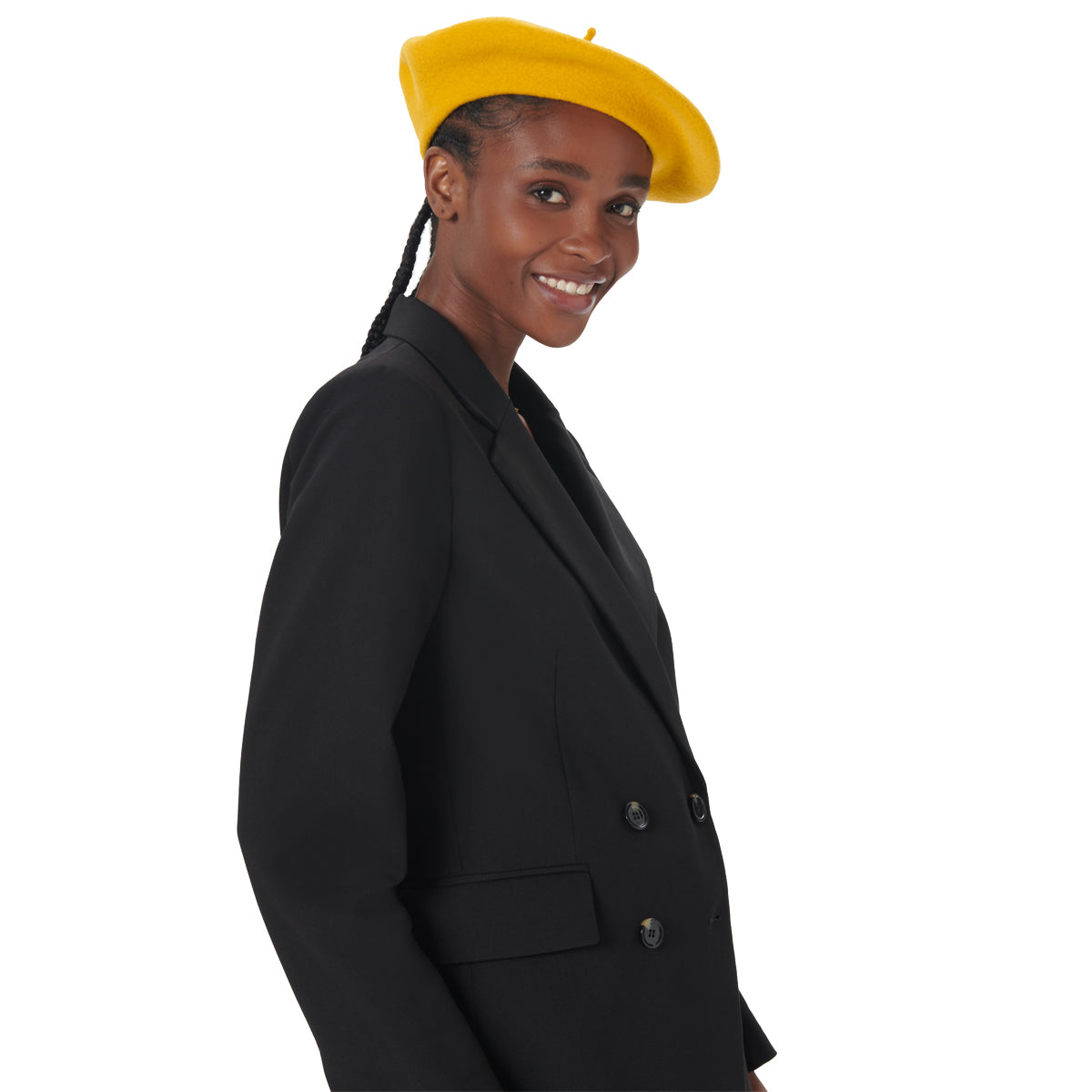 Béret basque Jaune Moutarde - 100% laine