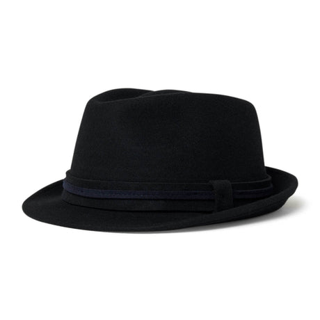 Trilby double galon en laine - noir