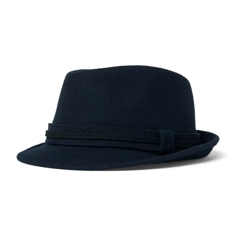 Trilby double galon en laine - bleu marine